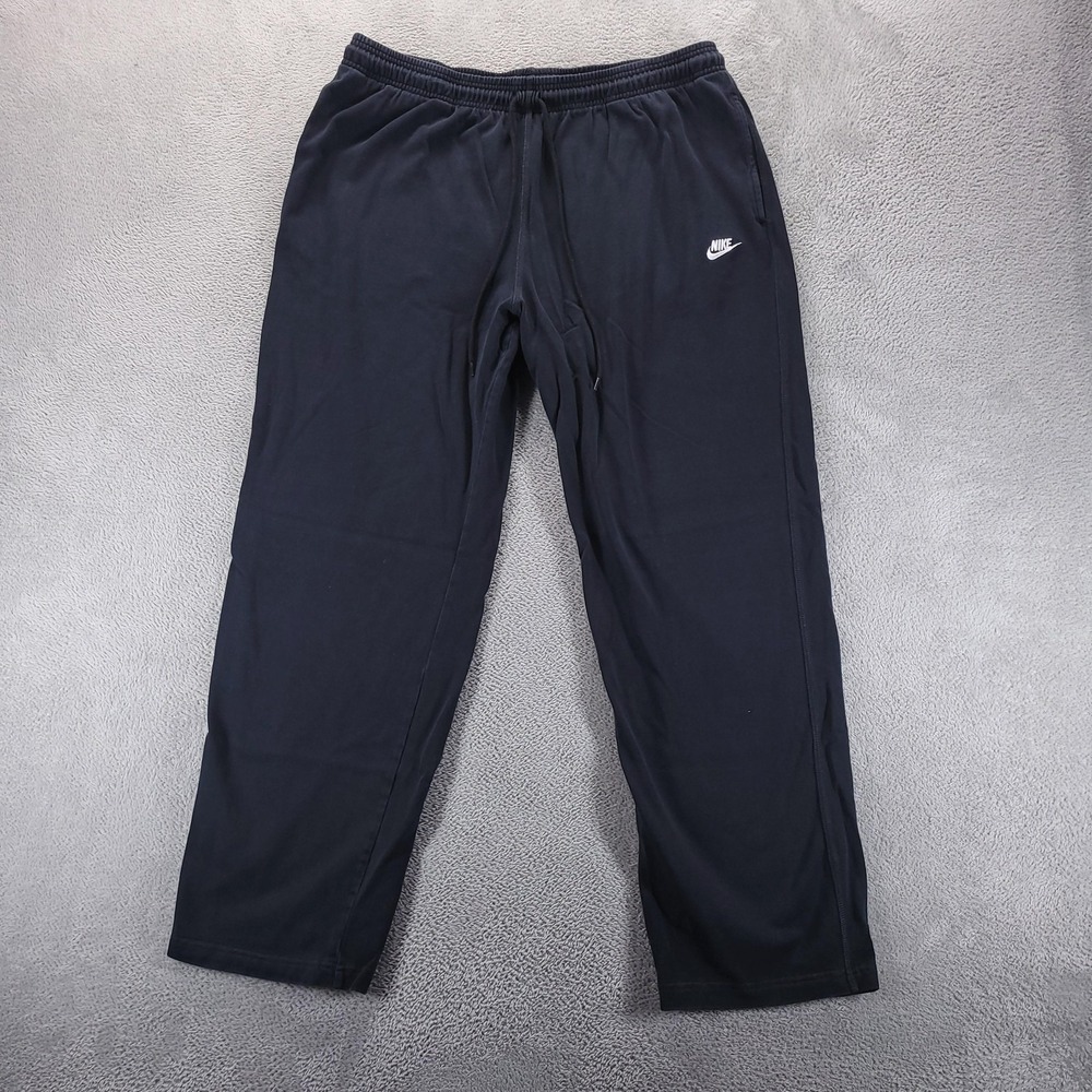 Nike Sweatpants Mens 2XL Black Jersey Straight Drawstring Pockets Gym Workout